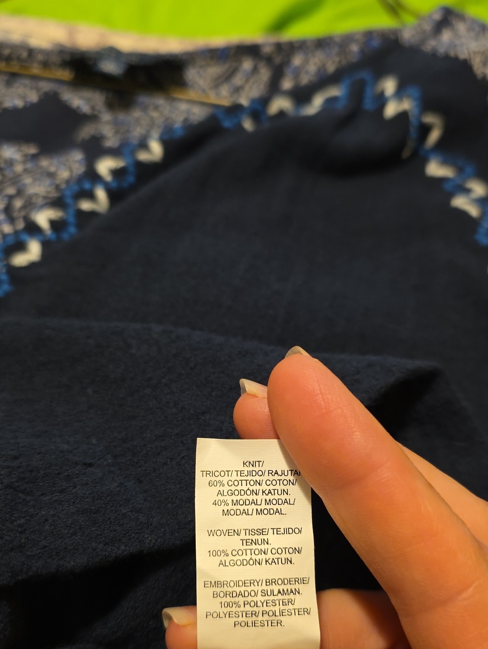 Lucky Brand Navy Paisley-Trim Sleeveless Camisole - Picture 4 of 4